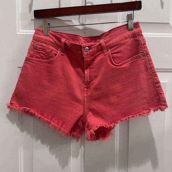 7 For All Mankind Pants - 7 For All Mankind Vibrant Coral Jean Shorts